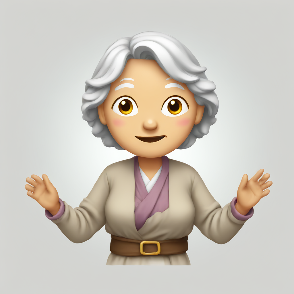 old woman shrug | AI Emoji Generator