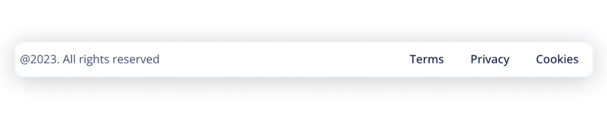 Visual preview of Copyright component for Bubble