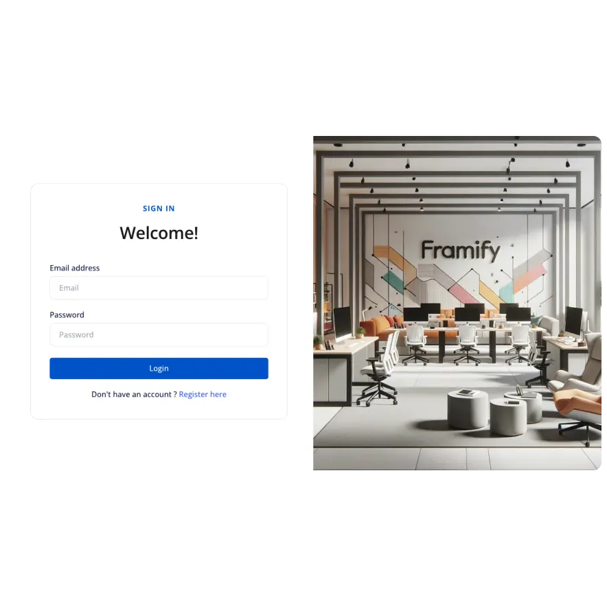 Visual preview of Sign in without socials component for Bubble