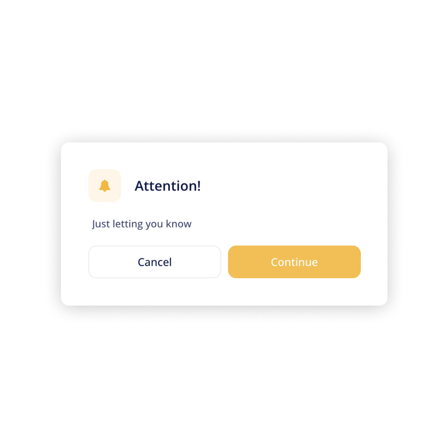 Visual preview of Warning popup component for Bubble