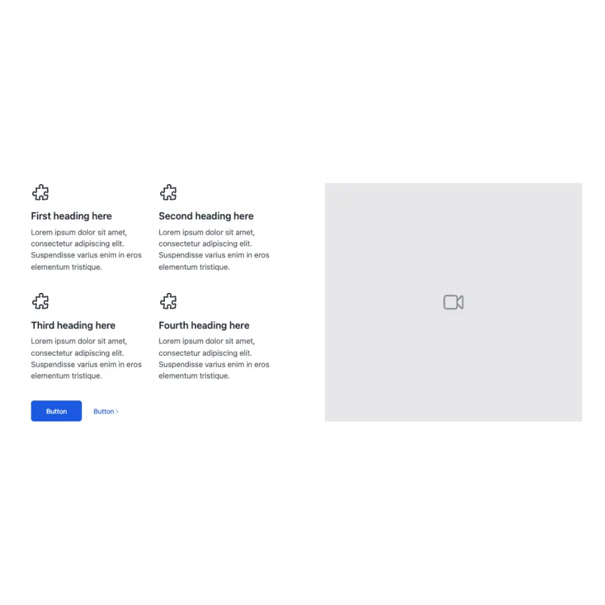 Visual preview of Content with icon list component for Bubble
