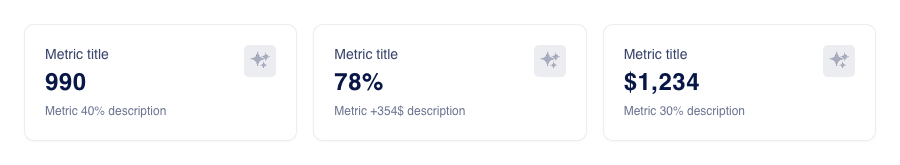 Visual preview of Metric container component for Bubble