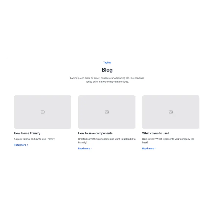Visual preview of Blog grid component for Bubble