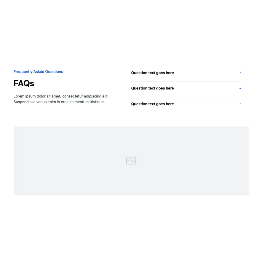 Visual preview of FAQ section component for Bubble