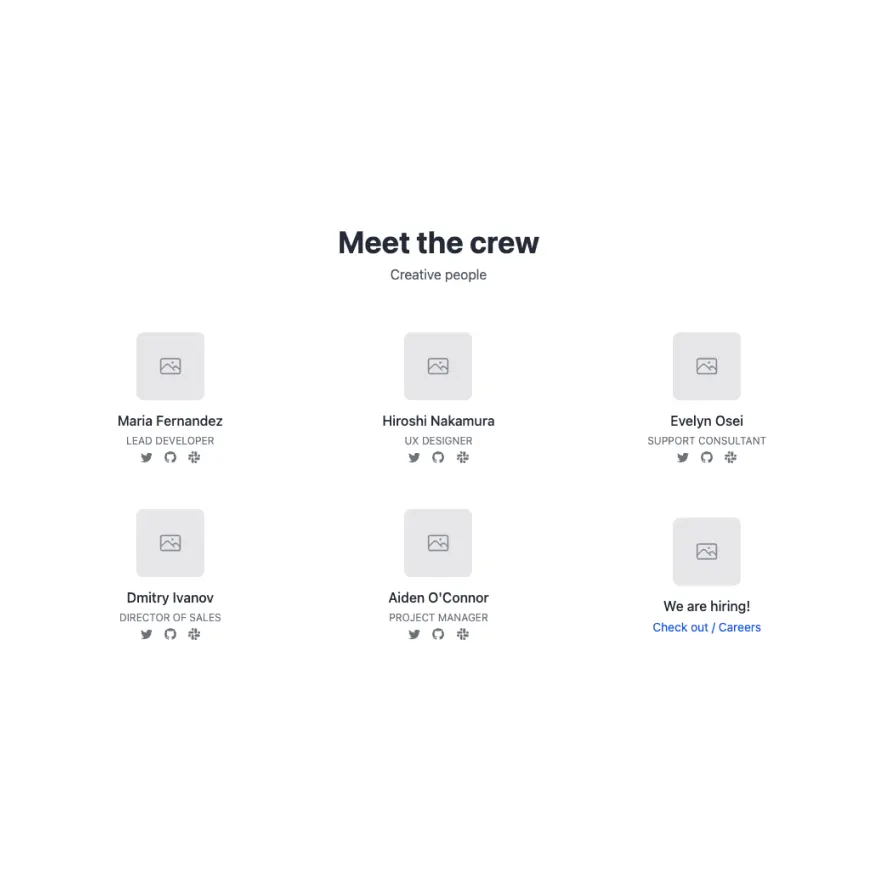 Visual preview of Column team component for Bubble