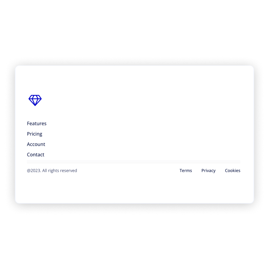 Visual preview of Small footer component for Bubble