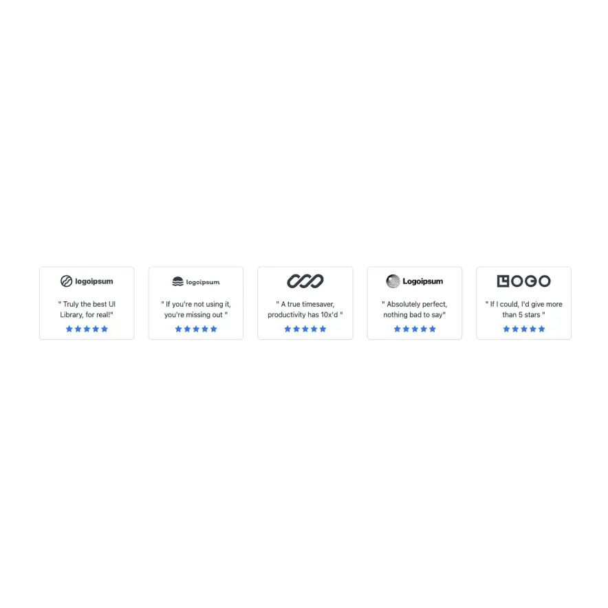 Visual preview of Testimonial grid component for Bubble