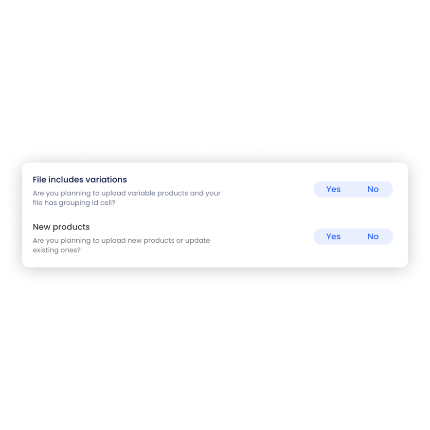 Visual preview of Question toggle component for Bubble