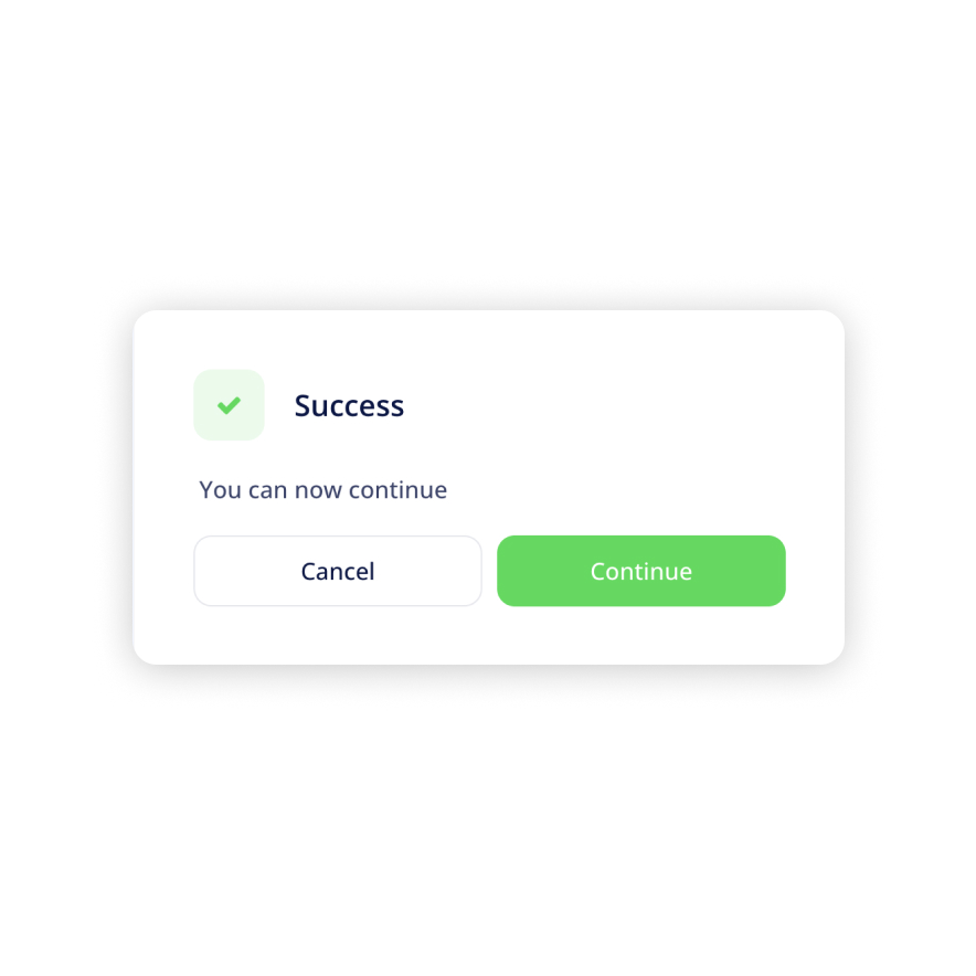 Visual preview of Success component for Bubble