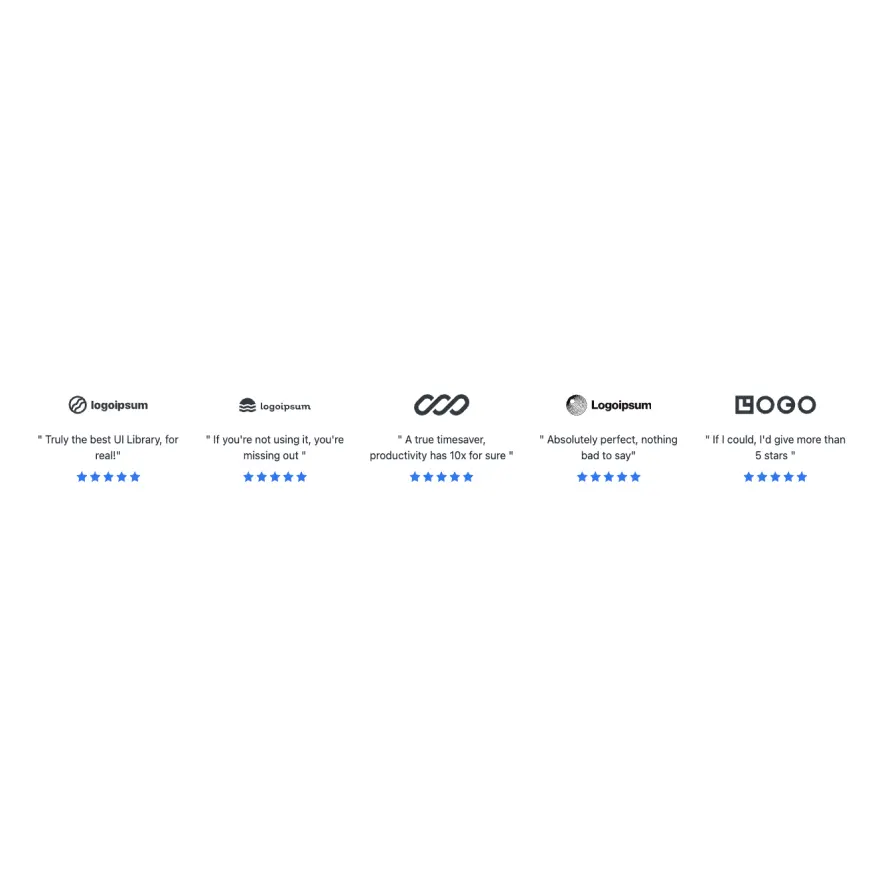 Visual preview of Testimonial grid component for Bubble