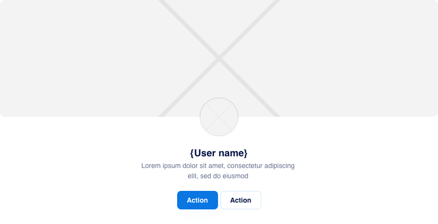 Visual preview of User profile header component for Bubble