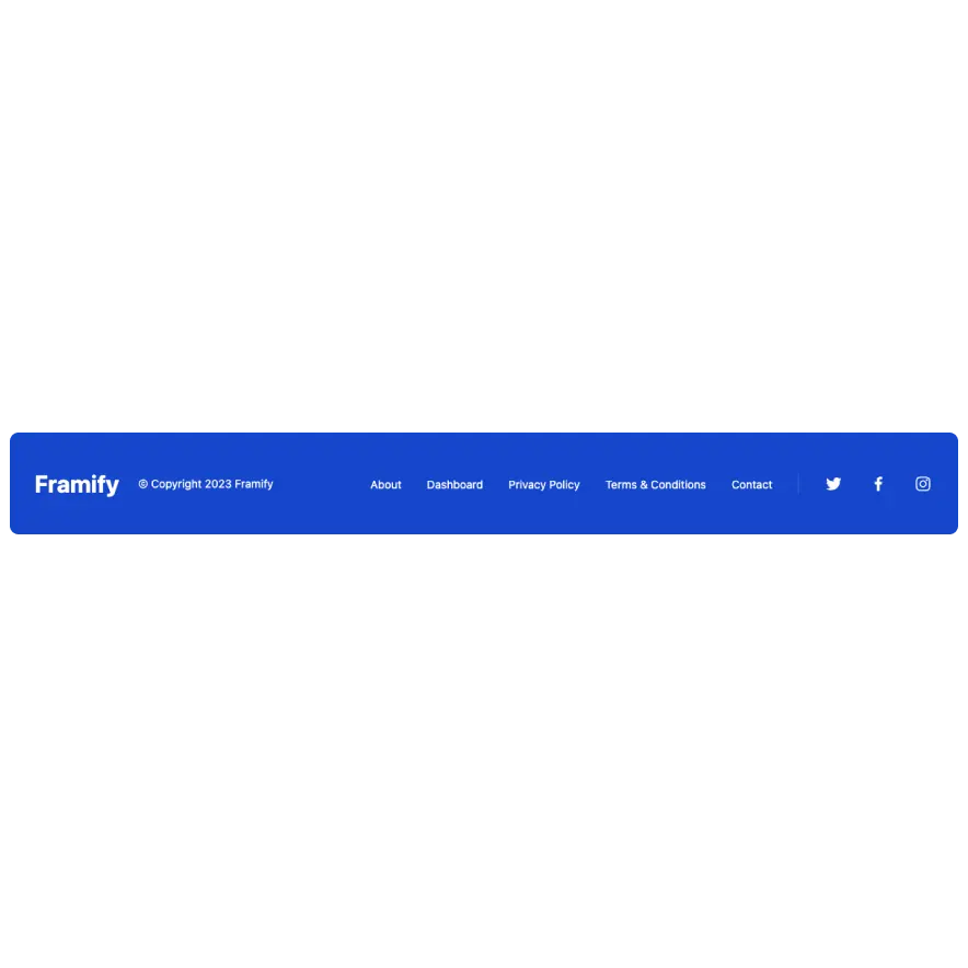 Visual preview of Footer primary component for Bubble