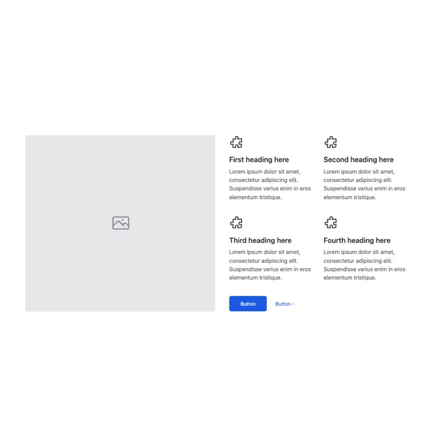 Visual preview of Content with icon list component for Bubble