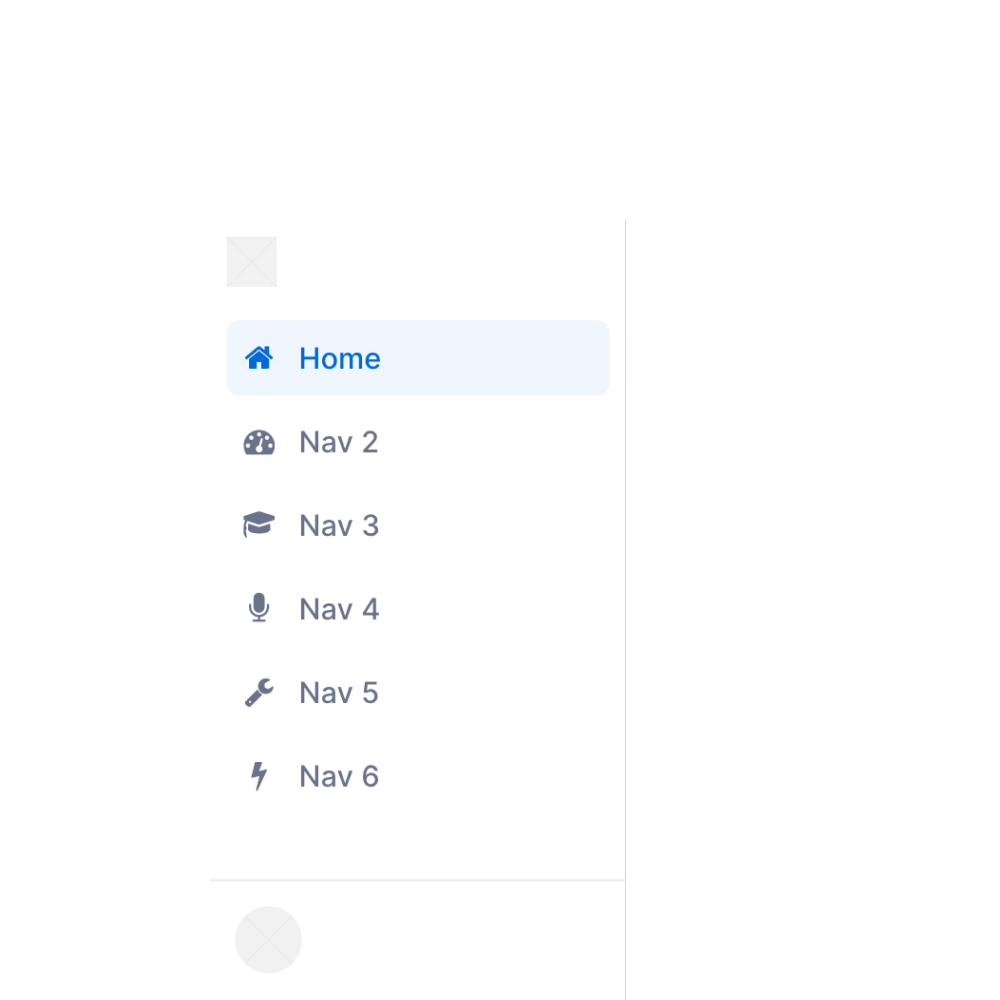 Visual preview of Sidebar component for Bubble
