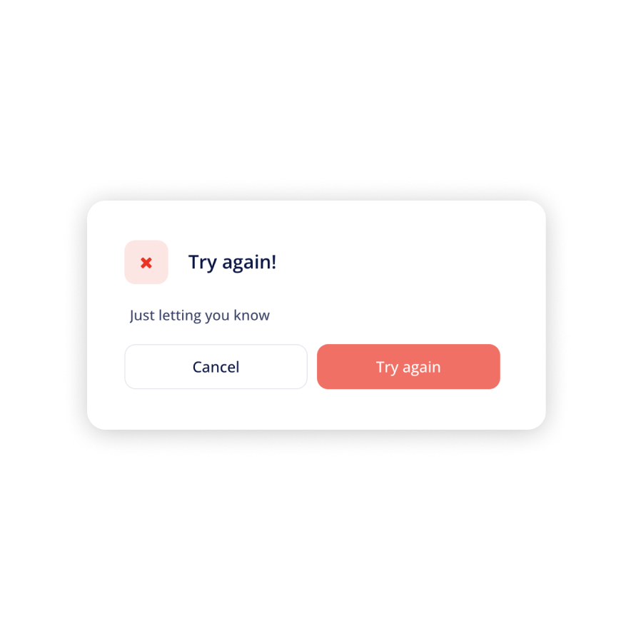 Visual preview of Fail component for Bubble