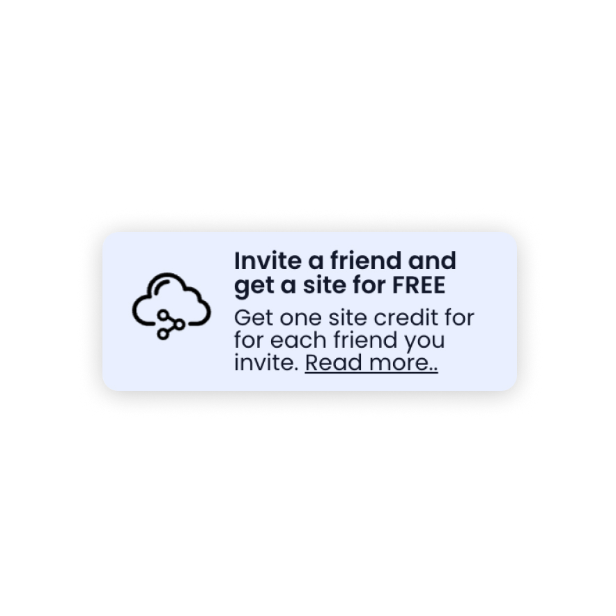 Visual preview of Invite a friend component for Bubble