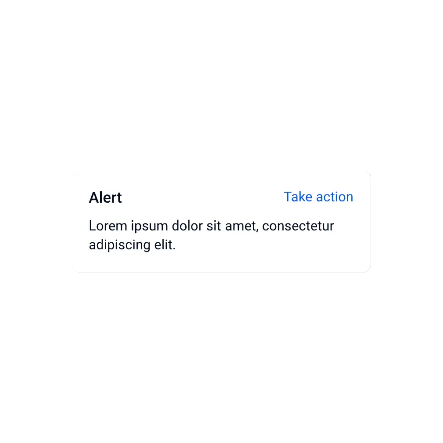 Visual preview of Alert card component for Bubble