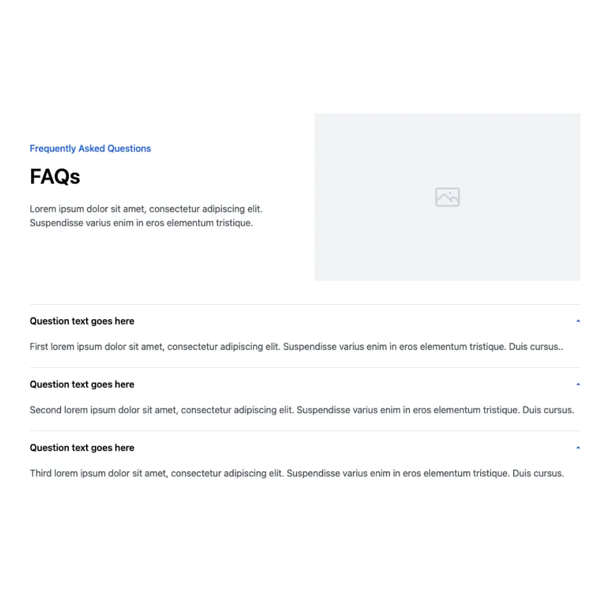 Visual preview of FAQ section component for Bubble
