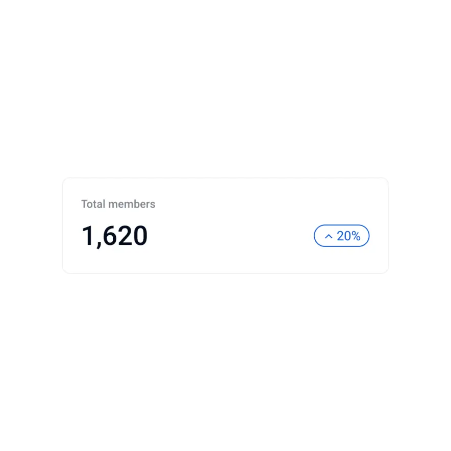 Visual preview of Metric card component for Bubble